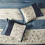 Édredon très grand bleu marine - 7 pièces avec détails de broderie, 100%, 2 taies décoratives, 3 coussins décoratifs, jupe de lit plissée - motif brodé de taille classique, matériau, rembourrage 1 vapeur-130666321