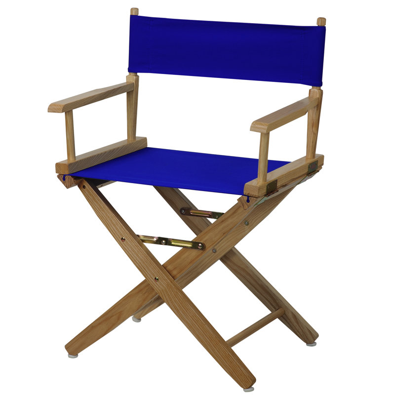 Chaise de réalisateur pliante Oktan, Chêne mission, Bleu royal