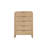Rexa Tall Dresser Chest, 5 Drawer Finger Pulls, Natural Oak Brown