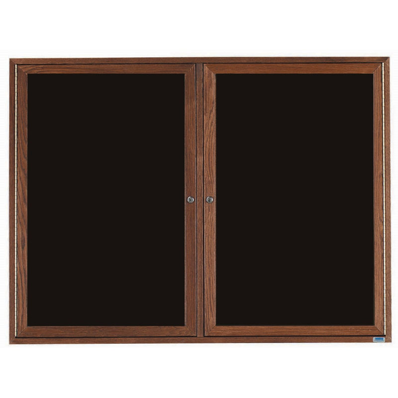 Tableau à lettres mural, 48 po x 72 po, Deux, Noyer