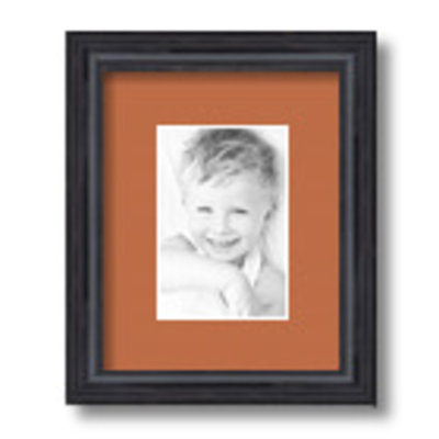 Black Wood Matte Picture Frame with Mat