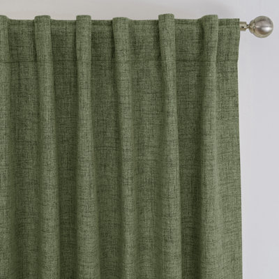 Goffredo 100% Blackout Natural Curtains for Bedroom  Double Layer Drape Farmhouse Thermal Insulated Rod Pocket Back Tab Full Light Blocking 2 Panels for Living Room Nursery