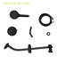 Pomme de douche double en noir mat, système de fixation murale à 8 angles ajustables, tuyau en acier inoxydable-117060430