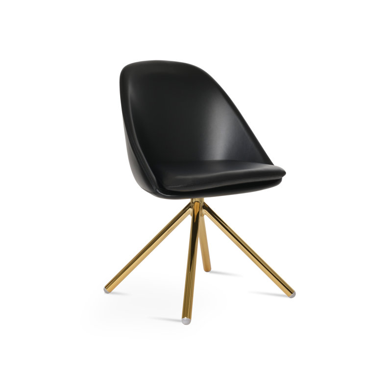 Chaise d'appoint Avanos, Noir, Or