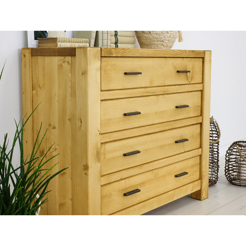 Mccraw Solid Wood 100cm W 4 - Drawer Chest of Drawers