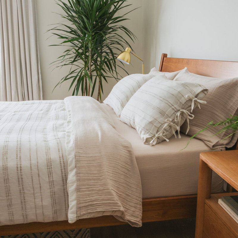 Calm Crinkled Comfort Flat Sheet (Morning Fog), Full/Double Flat Sheet