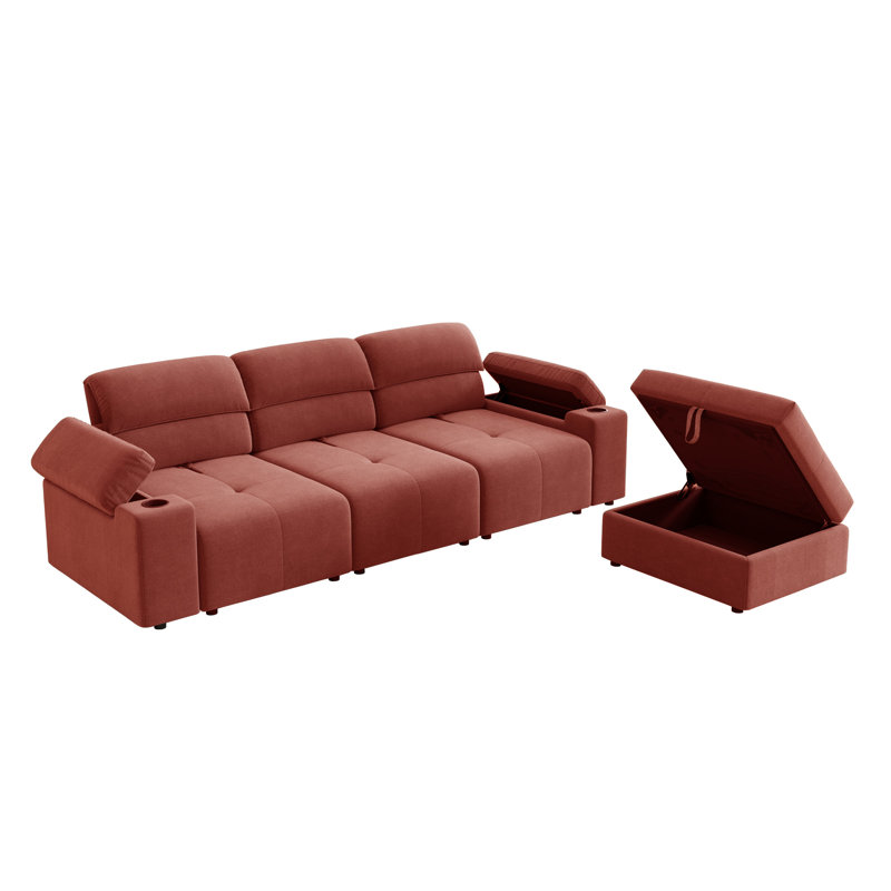 Canapé modulaire en L Upholstered Furniture, Polyester rose