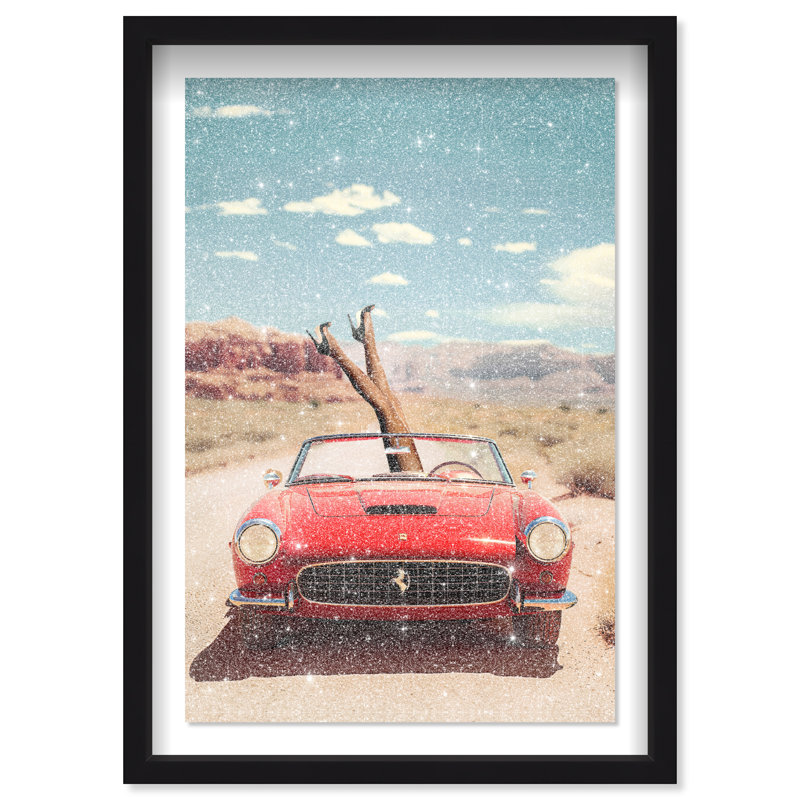 Route 66 Canvas Transportation Print by Oliver Gal, 25.5"H x 17.5"W, Natural Oak Frame