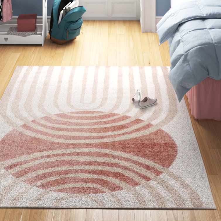 Shandra Pearl Contemporary Mars Abstract Blush Area Rug