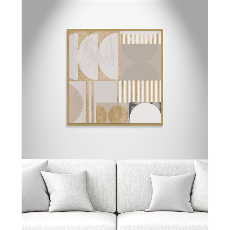 «Golden Balance II» par , 32'' W x 32'' H, Framed Print, Natural Woodgrain