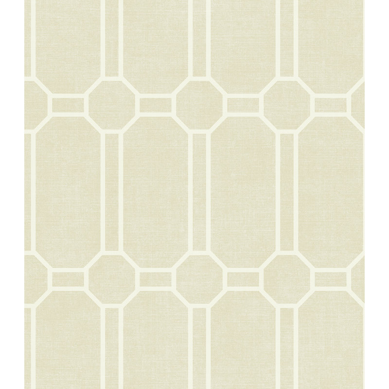 Papier peint à motif treillis métallique parvinyle Seabrook Designs, Brouillard