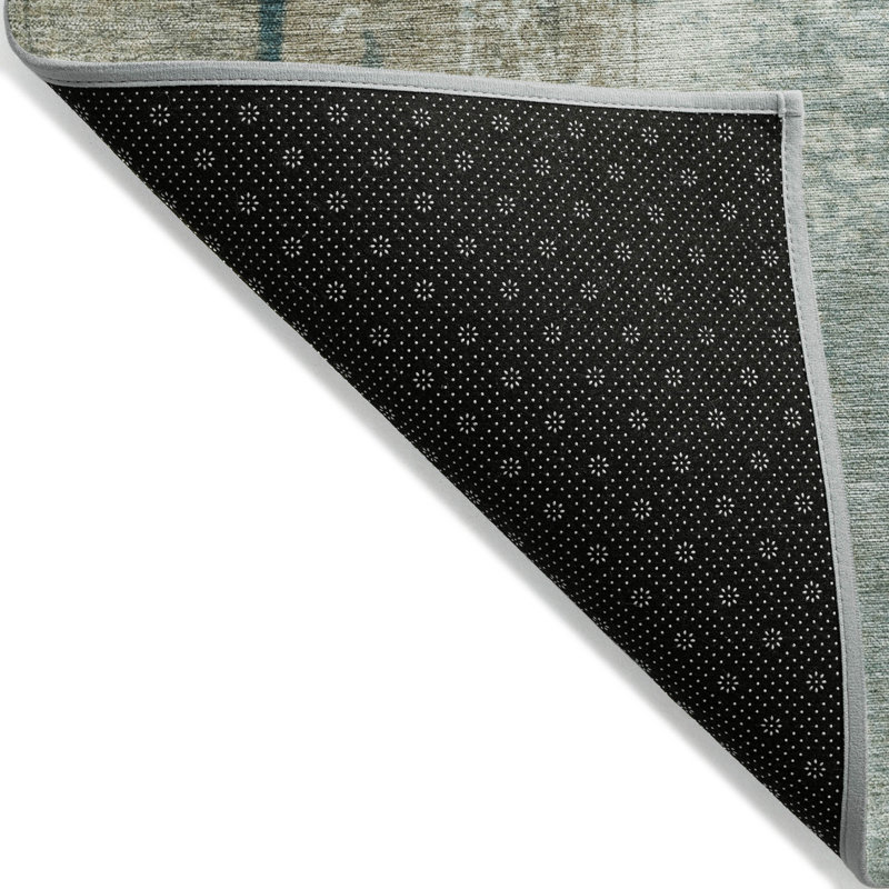 Machine Washable Indoor/Outdoor Xhevrie Seafoam Rug, Rectangle 5' x 7'6"
