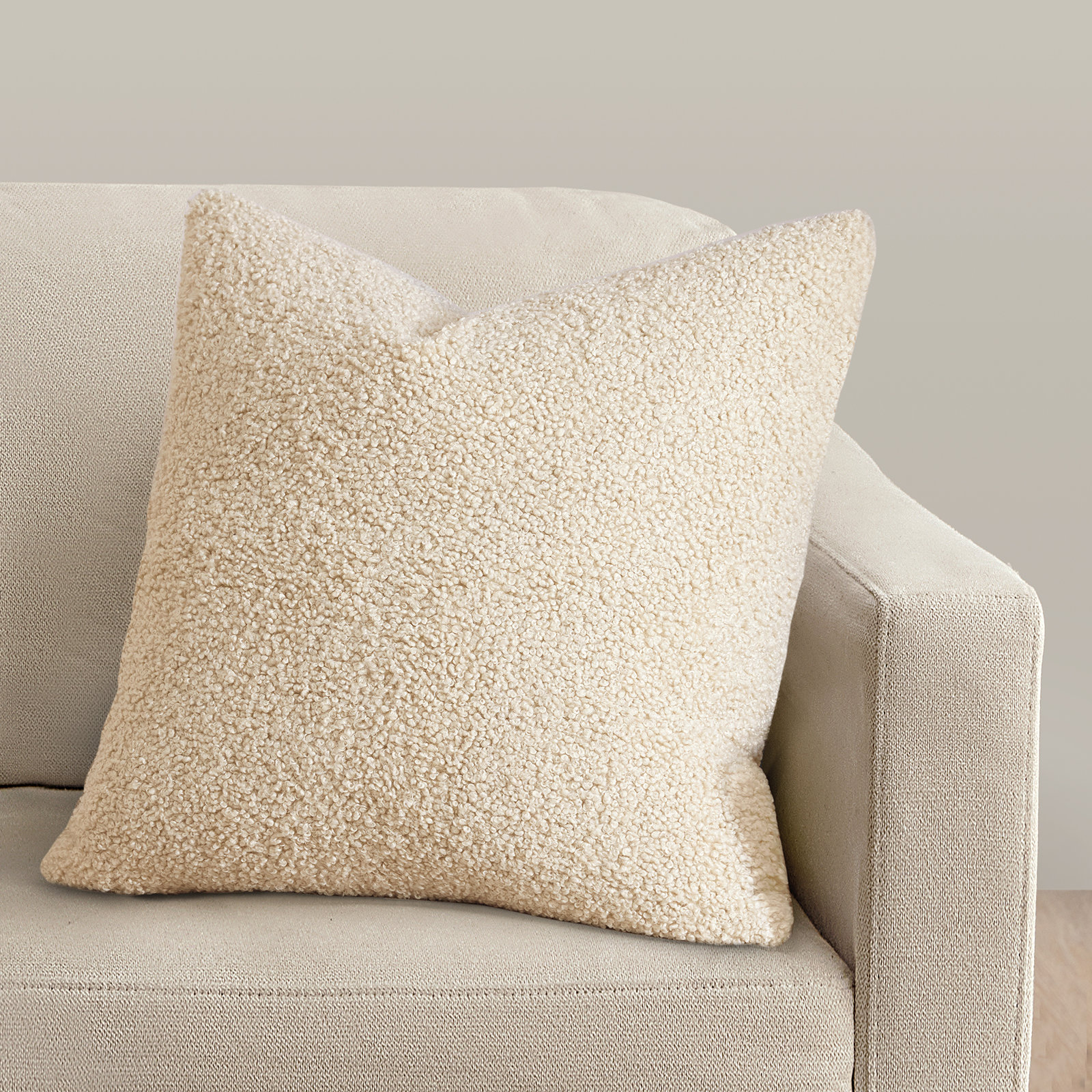 HiEnd Accents Teddy 36" x 27" Pillow Cover & Insert, Cream, 27"H x 27"W