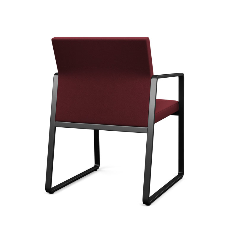 Chaise d'invité Gansett, Noir, Tissu vin ouvert