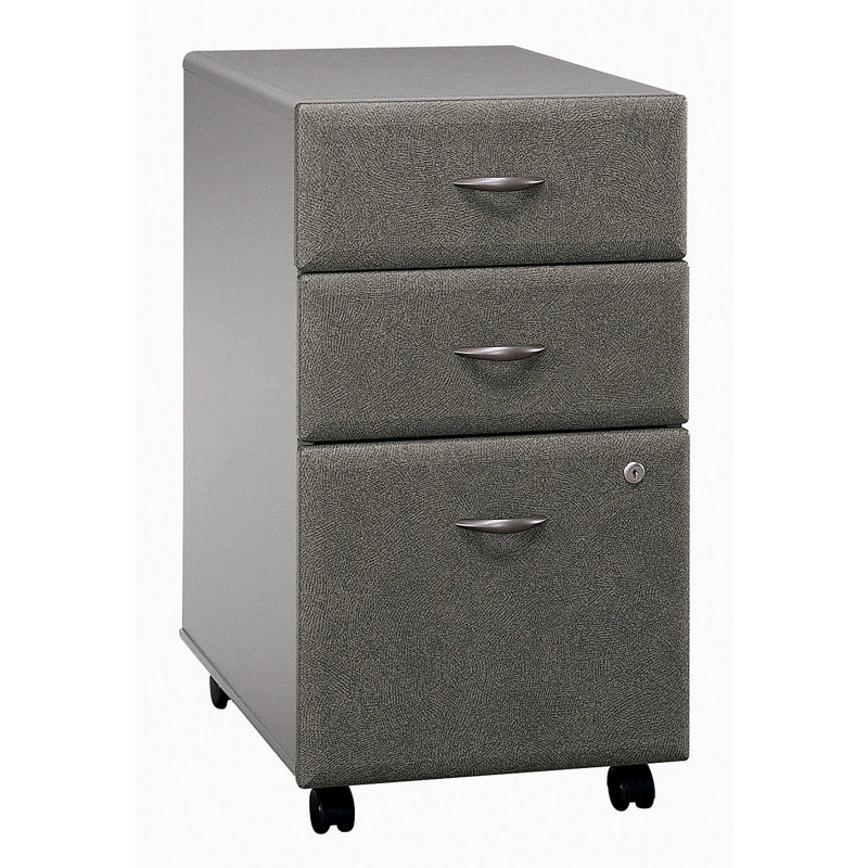 Series A 3 -Drawer Mobile File Cabinet, Pewter