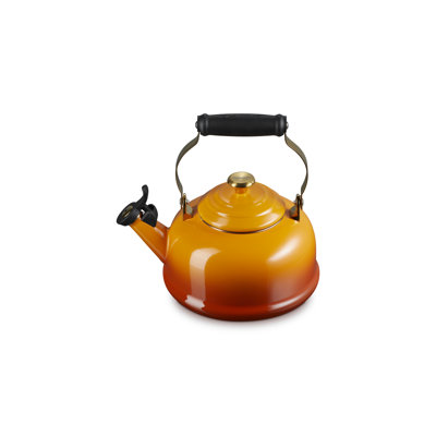 Le Creuset Enamel On Steel Classic Whistling Kettle W/Gold Hardware, 1.7 Qt. - Persimmon