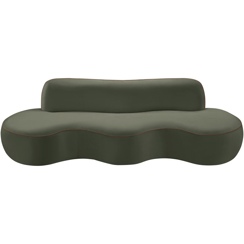 Canapé en velours 100 po Swerve, Velours vert