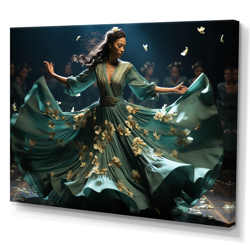 Elegant Rhythm Dancers II - imprimé, H 16 po x l 32 po x P 1 po, Toile tendue