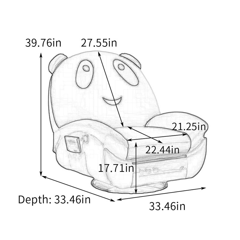 Multi-function Manual 360°Rotation Panda Recliners