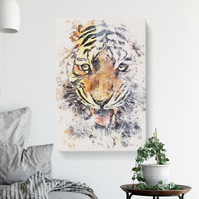 Prowling Tiger - Wrapped Canvas Painting, 91cm H x 60cm W x 3cm D