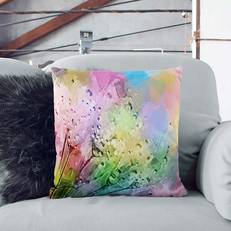 Abstract Square Cushion, Black, 55cm H x 55cm W x 20cm D