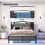 Upholstered Bed Frame With Led Lights & Charging Station-853545021