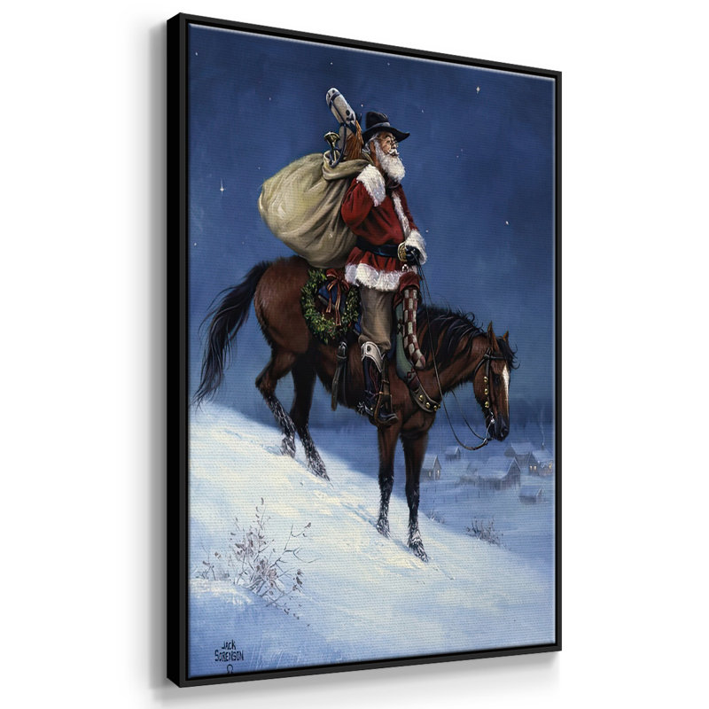 A Cowboy Christmas, reproduction d'art sur toile, Noir, H 25 po x l 17 po x P 1,5 po