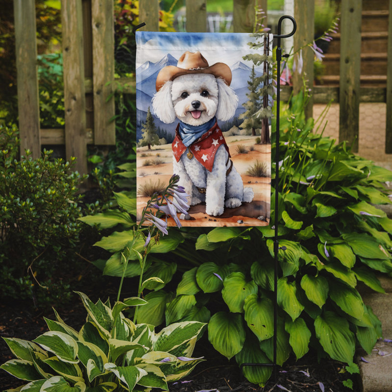 Drapeau Cowboy Welcome Garden, Bichon frisé