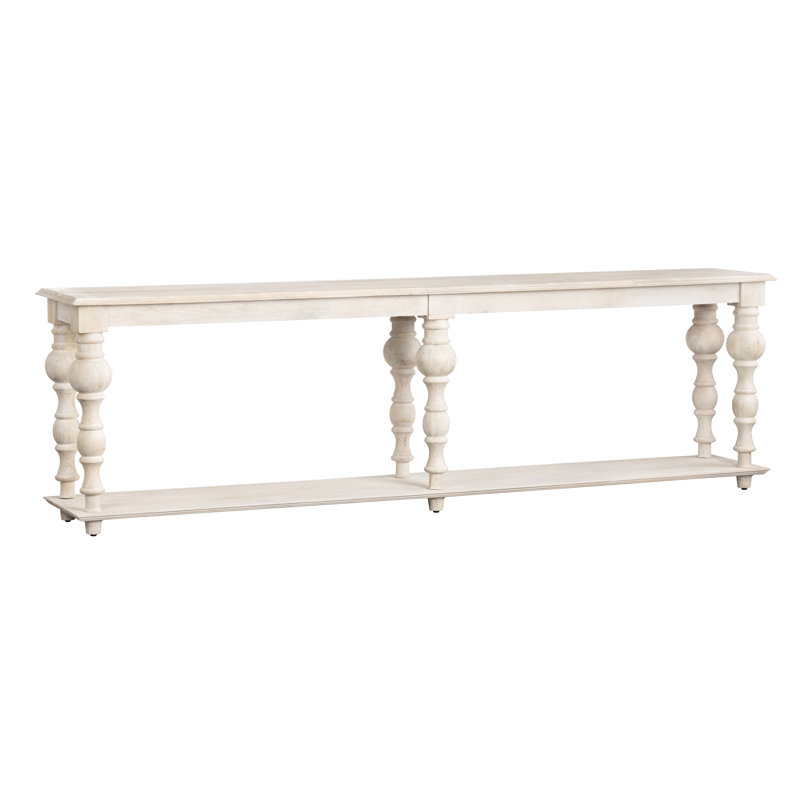 Textured Solid Bleached Wood Console_Sofa Table