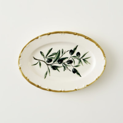 Olive Porcelain Oval Serving Platter