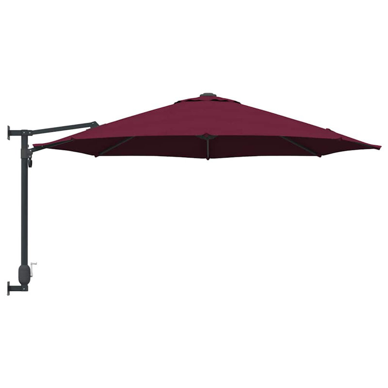 Wall Mount Parasol, 148cm H x 248cm W x 248cm D, Dark Pink