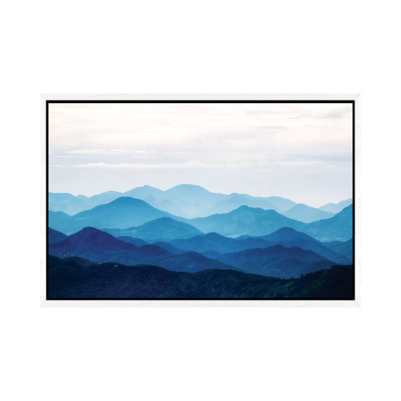 Blue Mountains by PhotoINC Studio - Print on Canvas, 66.04 cm H x 45.72 cm W, White Floater Framed