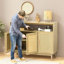 Buffet 47 po Boho Rattan - Texture naturelle et fonctionnalité moderne