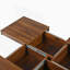 Table basse carrée en placage avec plateau coulissant et rangement en noyer 39,4 po