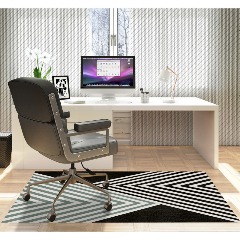 Tapis de chaise rectangulaire à poils courts Misa, L 36 po x L 60 po, Émeraude