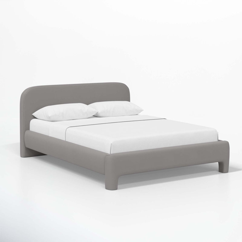 Illy Upholstered Standard Bed, Classic Otter Performance Velvet, Queen