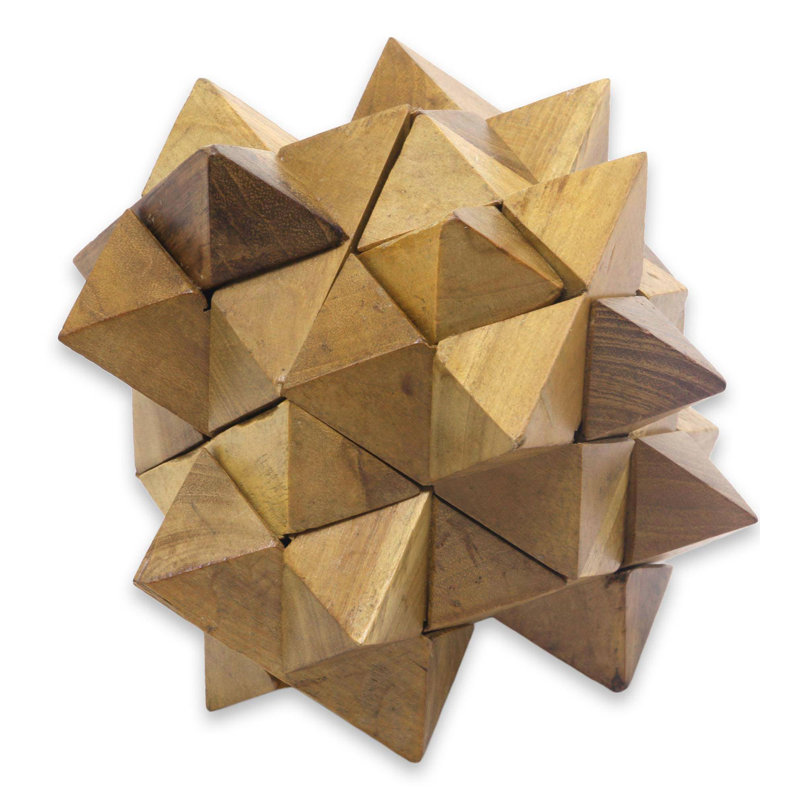 Nigoghos, étoile, 3D, teck, puzzle