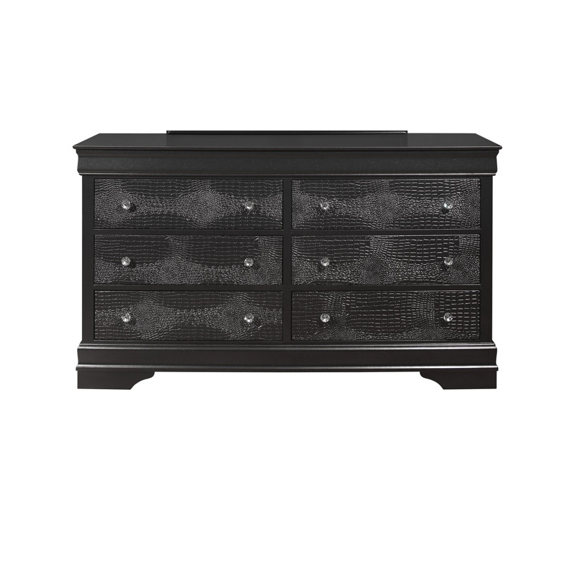 DRESSER EN CRUCODILE, Gris métallique