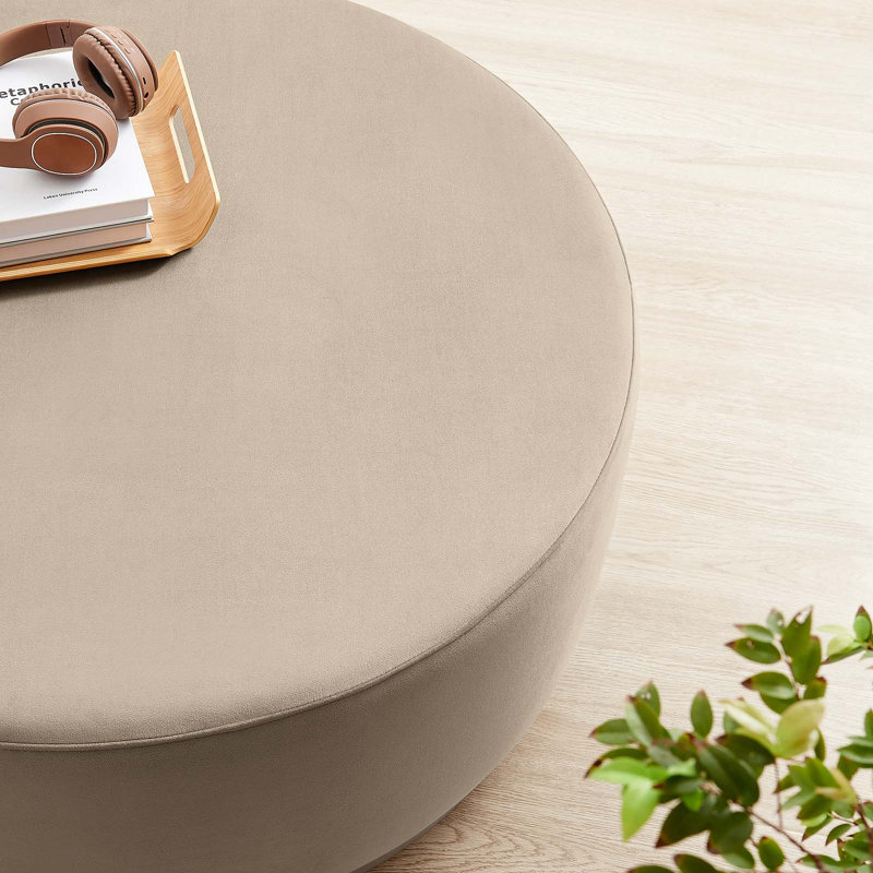 Modway Tilden Upholstered Ottoman, Taupe Velvet