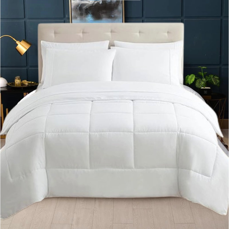 Luxury 7-Piece King Comforter Set – Cotton Blend Bedding with 100% Cotton Fill, Bedspread, Fitted Sheet, Pillowcases & Decorative Pillows