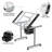 Lachus Tempered Glass Steel Drafting Table