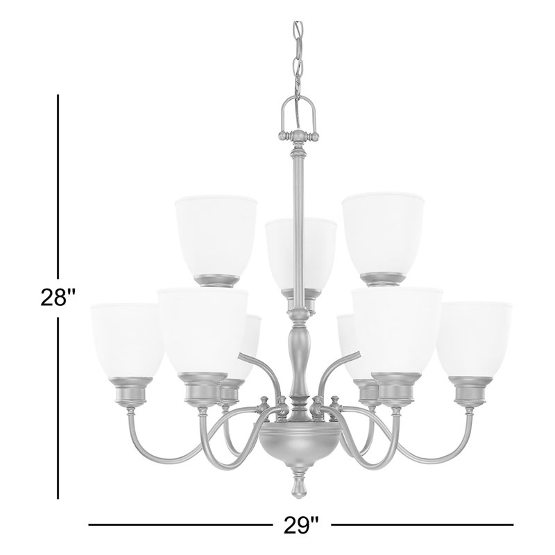 Lustre à niveaux 9 lumières Kaelin, Bronze vieilli