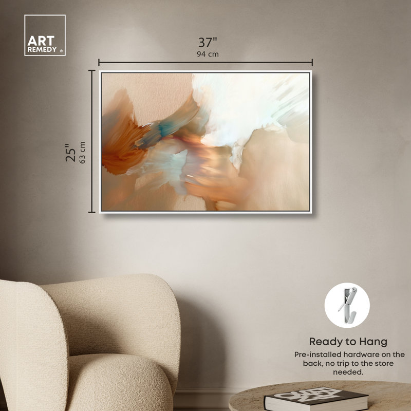«Flowing Rust II», reproduction d'art sur toile encadrée dorée par Art Remedy, cadre blanc, 36 x 24, H 25 po x l 37 po