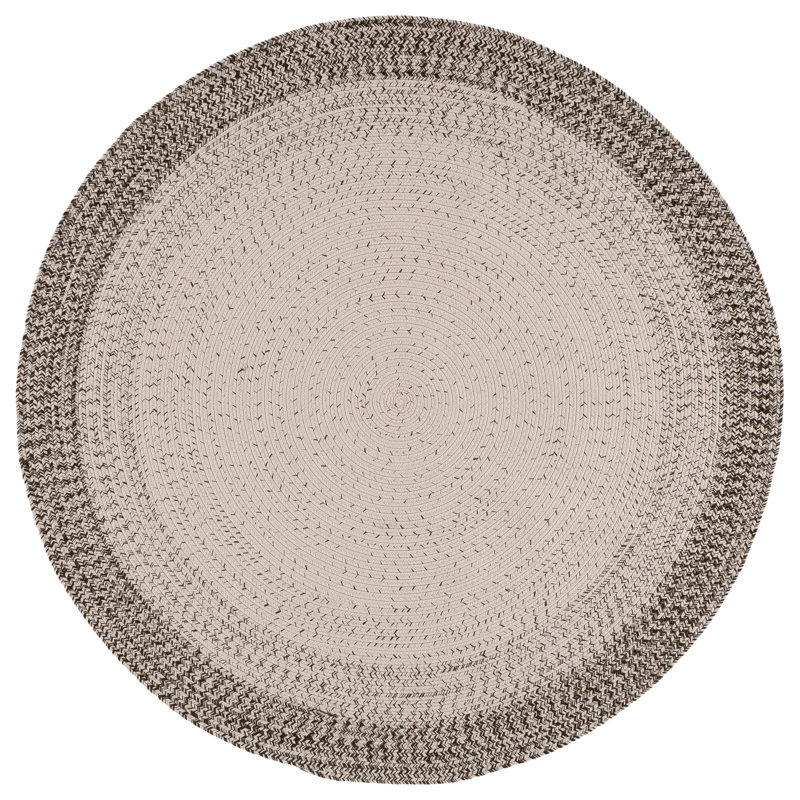 Braided 283 Hand Woven Performance Machine Washable No Pattern Rug, Round 5'