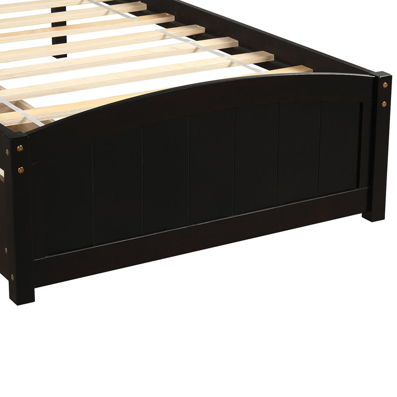 Lit plateforme avec deux tiroirs, Espresso