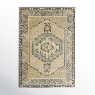 Fletcher Light Blue Beige Oriental Rug