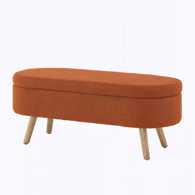 Storage Ottoman Bench with Wood Legs