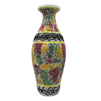 SantaMarina Multicolor 24" Terracotta Mosaic Floor Vase