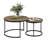 Set of 2 Round Nesting Coffee Tables, Rustic Brown Wood Grain Stacking Side End Tables with Matte Black Metal Frame, Industrial Nestable Accent Table for Living Room, Small Apartment & Condo-1548278806