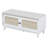 Entryway Bench with Storage, Cushioned Shoe Bench with Double Doors-481465659